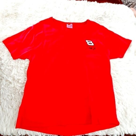 Dale Earnhardt Jr number 8 nascar racing v neck red cotton stretch top - Picture 1 of 3